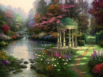 in the garden Painting - The Garden Of Prayer Thomas Kinkade